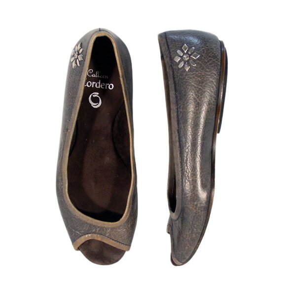 CALLEEN CORDERO $350 Starburst Studded Leather Peep Toe Flats 6 - N. HOLLYWOOD - Picture 1 of 9
